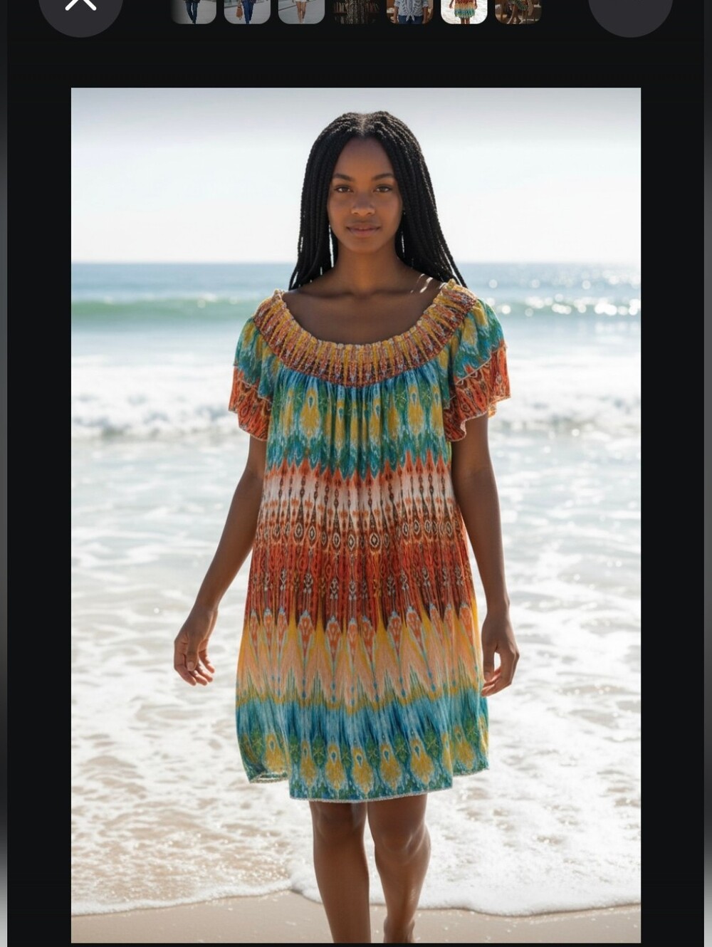 new directions Multicolor Boho Dress/Tunic- Lg